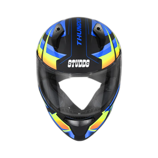 STUDDS Thunder D6 Matt Black Orange N1 Full Face Helmet