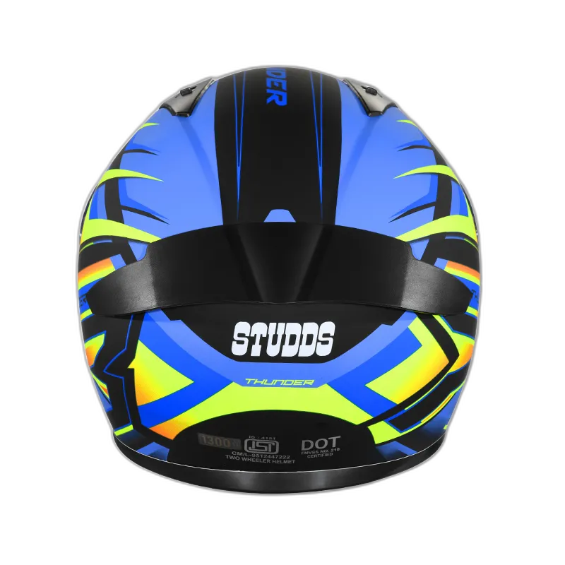 STUDDS Thunder D6 Matt Black Orange N1 Full Face Helmet