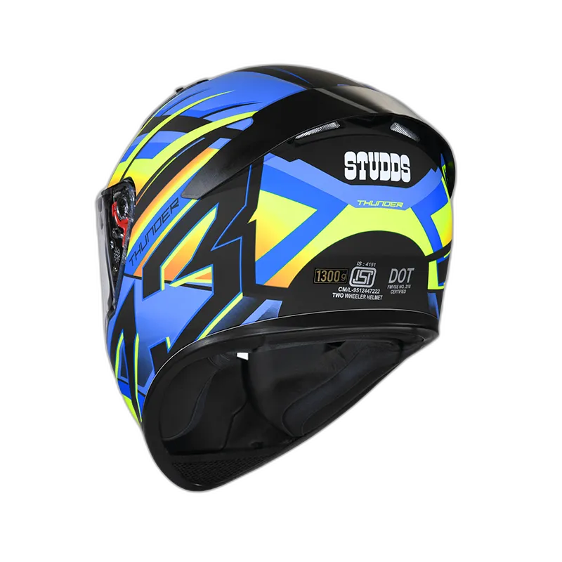 STUDDS Thunder D6 Matt Black Orange N1 Full Face Helmet