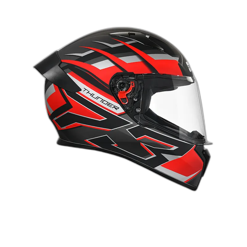 STUDDS Thunder D6 Matt Black Red N4 Full Face Helmet