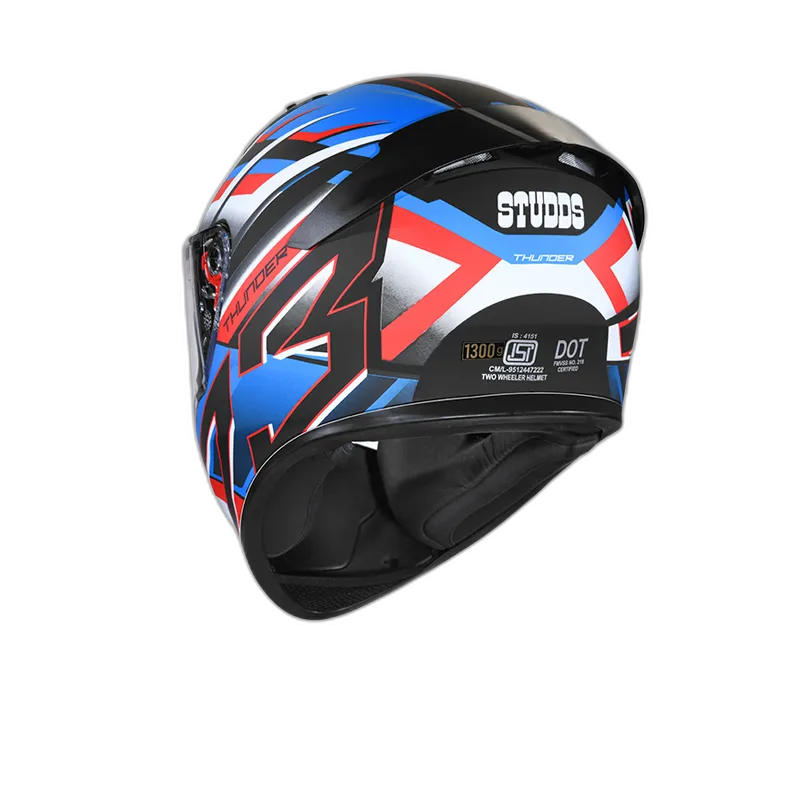 STUDDS Thunder D6 Matt Black White N1 Full Face Helmet