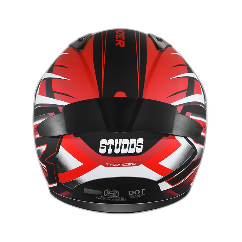 STUDDS Thunder D6 Matt Black White N2 Full Face Helmet