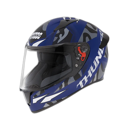 STUDDS Thunder D7 Visor With Spolier Matt Blue Grey N4 Full Face Helmet
