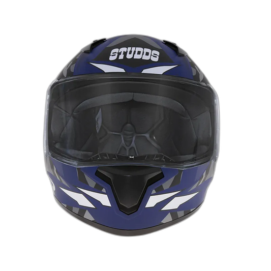 STUDDS Thunder D7 Visor With Spolier Matt Blue Grey N4 Full Face Helmet