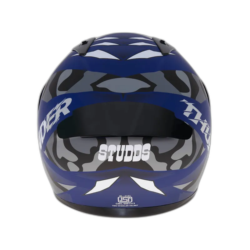 STUDDS Thunder D7 Visor With Spolier Matt Blue Grey N4 Full Face Helmet