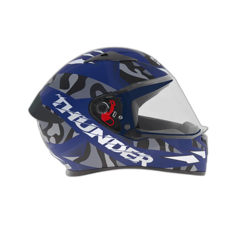 STUDDS Thunder D7 Visor With Spolier Matt Blue Grey N4 Full Face Helmet