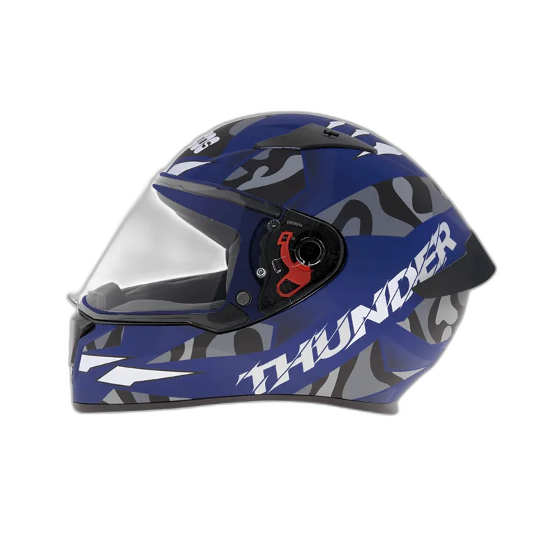 STUDDS Thunder D7 Visor With Spolier Matt Blue Grey N4 Full Face Helmet