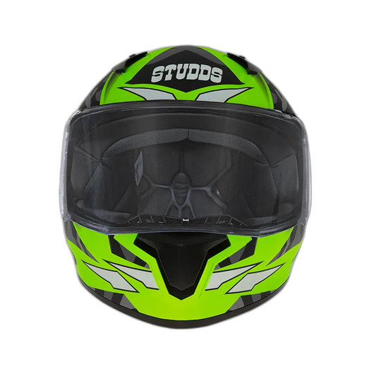 STUDDS Thunder D7 Matt Neon Green N9 Full Face Helmet