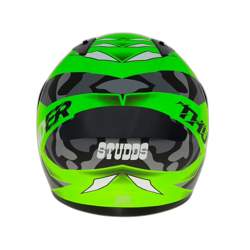 STUDDS Thunder D7 Matt Neon Green N9 Full Face Helmet