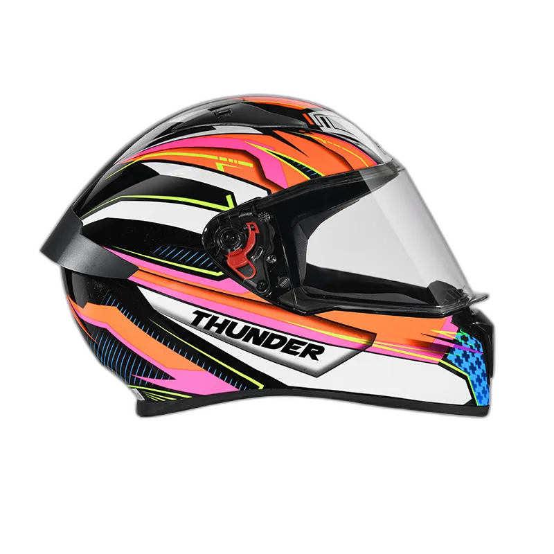 STUDDS Thunder D8 Black N10 Orange Full Face Helmet