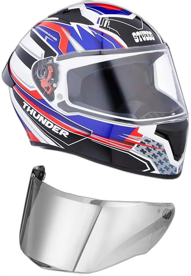 STUDDS Thunder D8 White N1 Full Face Helmet