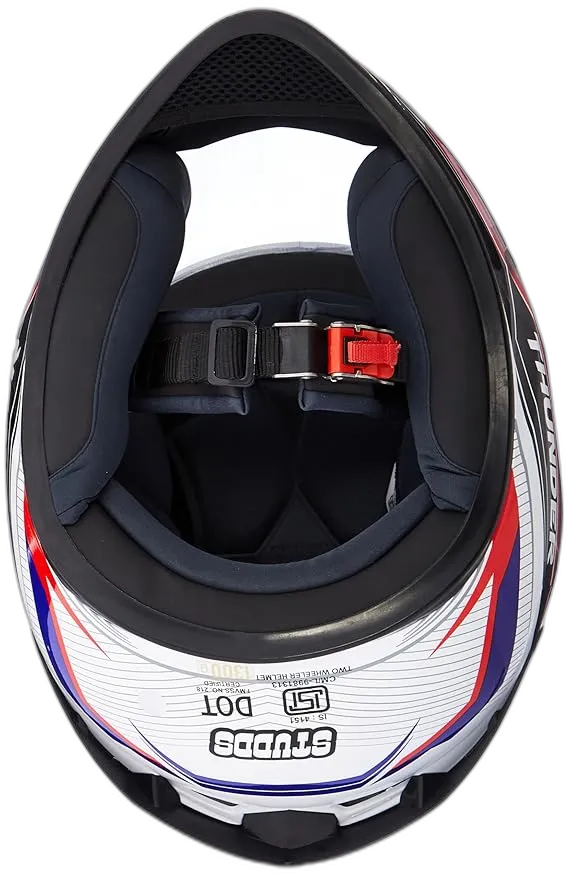 STUDDS Thunder D8 White N1 Full Face Helmet