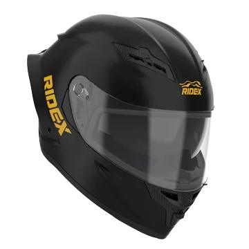 RIDEX Titanium Midnight Black Glossy Full Face Helmet