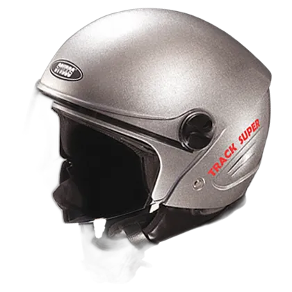 STUDDS Track Super Silver Grey Half Face Helmet