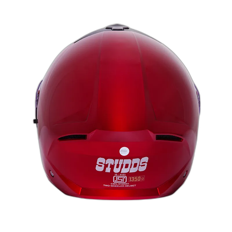 STUDDS Trooper Cherry Red Fu Flip Up Helmet