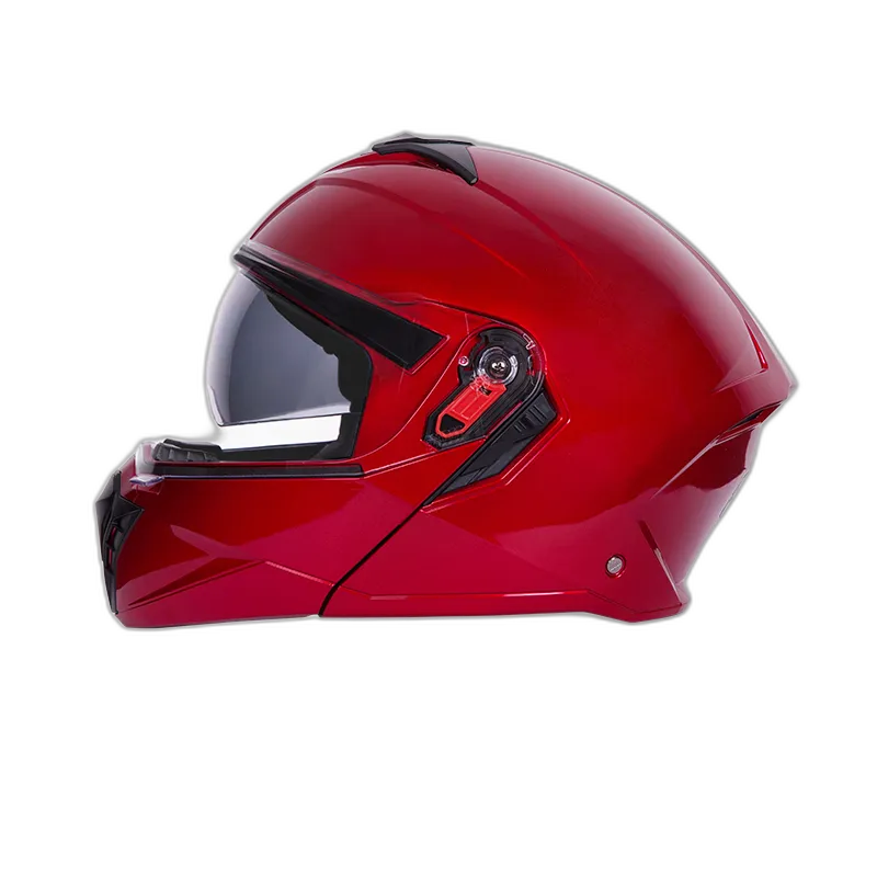 STUDDS Trooper Cherry Red Fu Flip Up Helmet