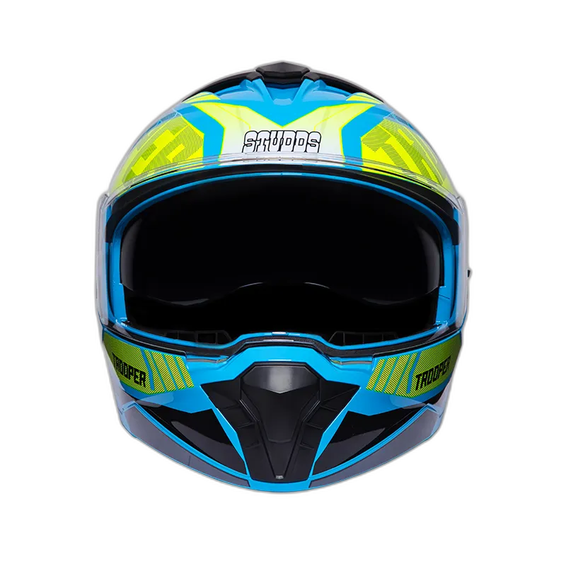 STUDDS Trooper D1 Blue N5 Fu Flip Up Helmet