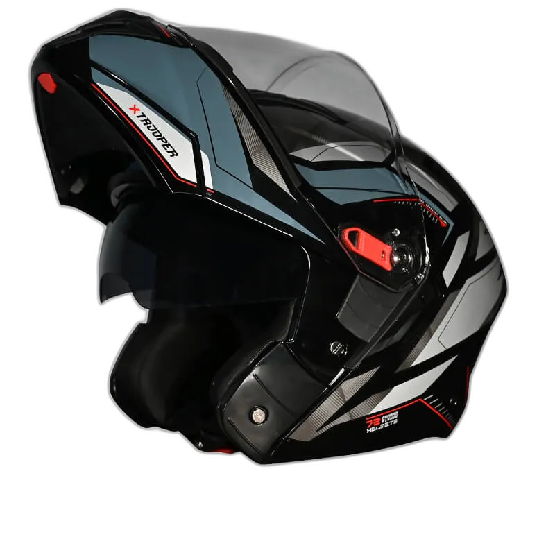STUDDS Trooper D1 White N2 Fu Flip Up Helmet