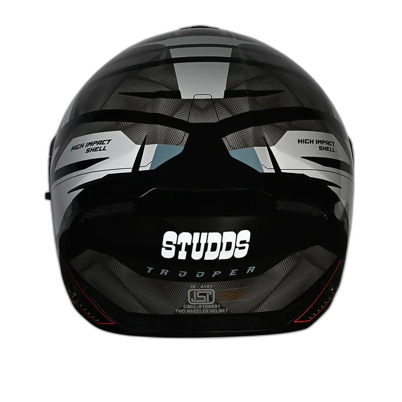 STUDDS Trooper D1 White N2 Fu Flip Up Helmet
