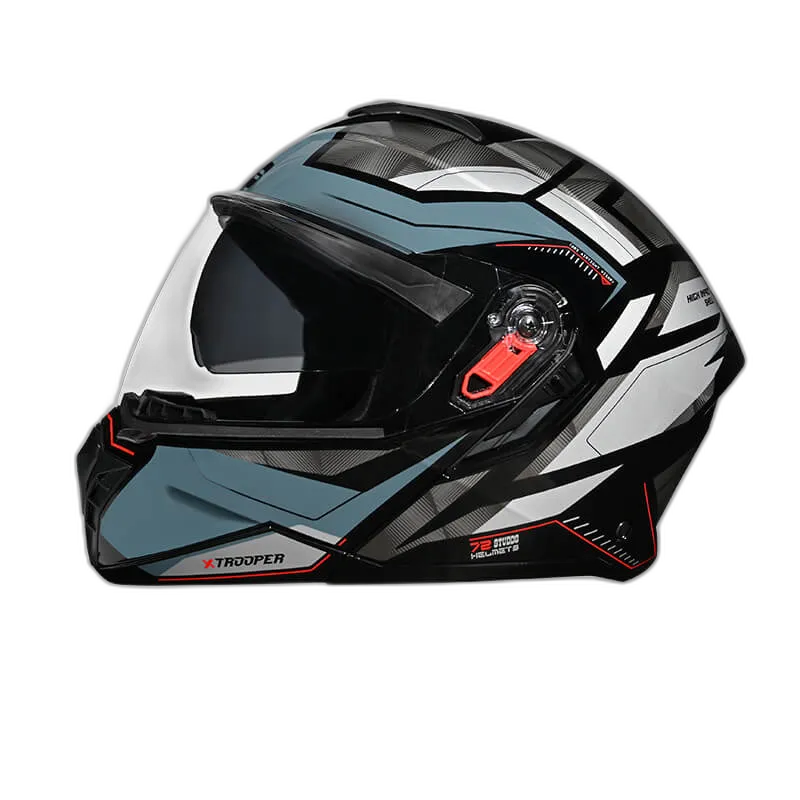 STUDDS Trooper D1 White N2 Fu Flip Up Helmet