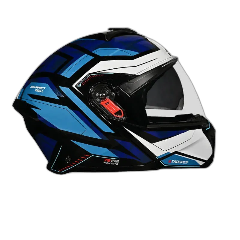 STUDDS Trooper D2 Black Blue N6 Flip Up Helmet