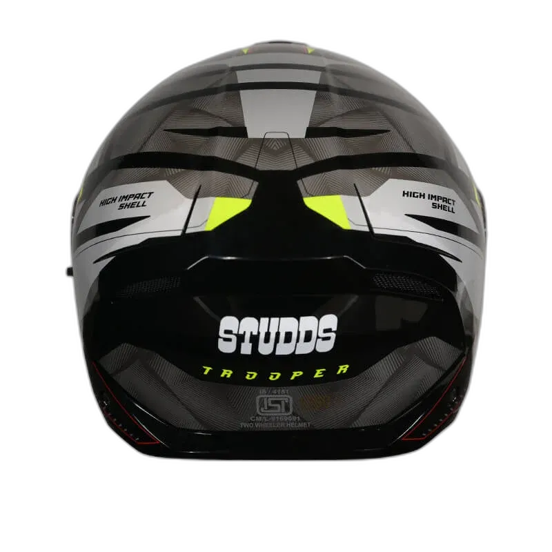 STUDDS Trooper D2 Black Fluorescent Yellow N5 Flip Up Helmet