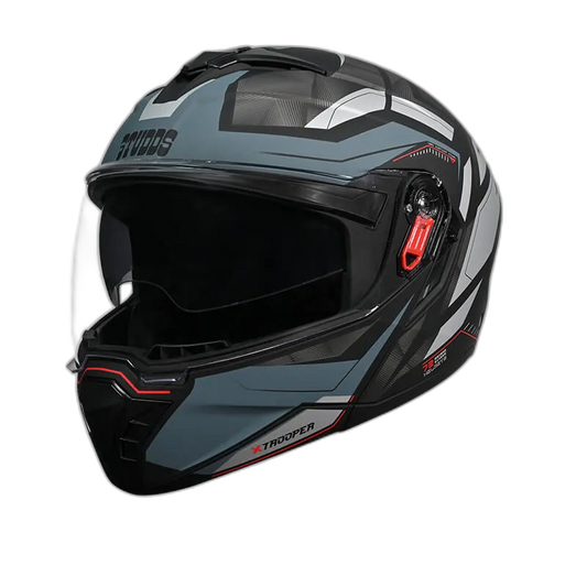 STUDDS Trooper D2 Matt Black N4 Grey Flip Up Helmet