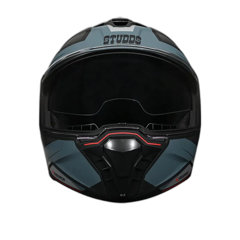 STUDDS Trooper D2 Matt Black N4 Grey Flip Up Helmet