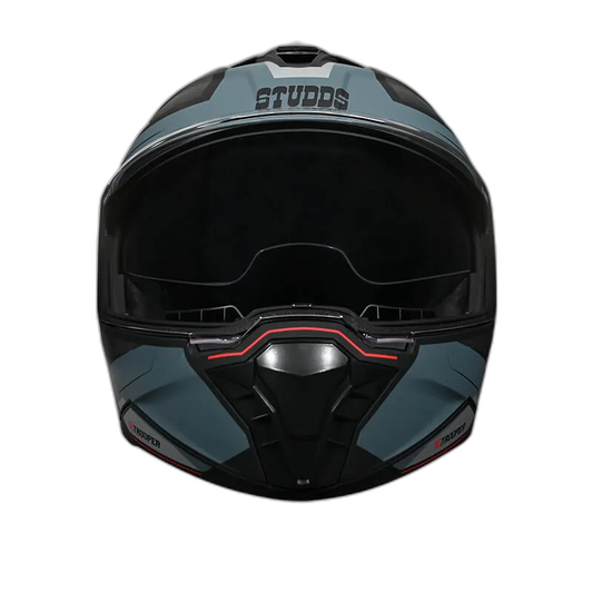 STUDDS Trooper D2 Matt Black N4 Grey Flip Up Helmet