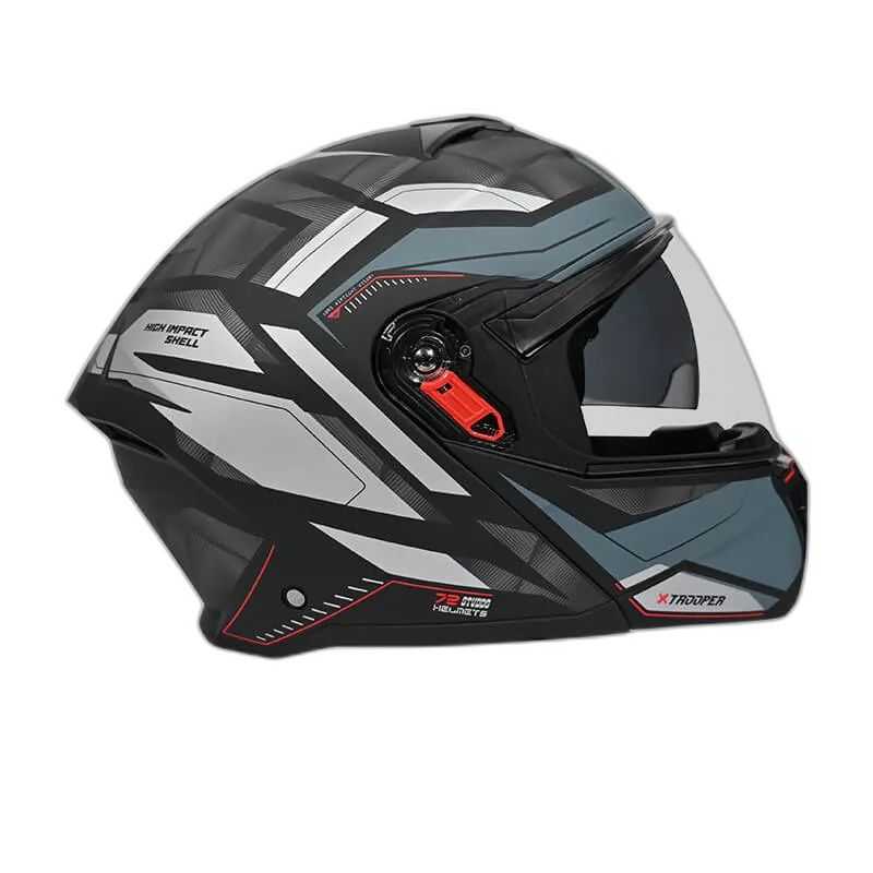 STUDDS Trooper D2 Matt Black N4 Grey Flip Up Helmet