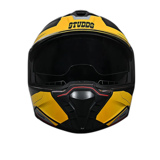 STUDDS Trooper D2 Matt Black Neon Flip Up Helmet