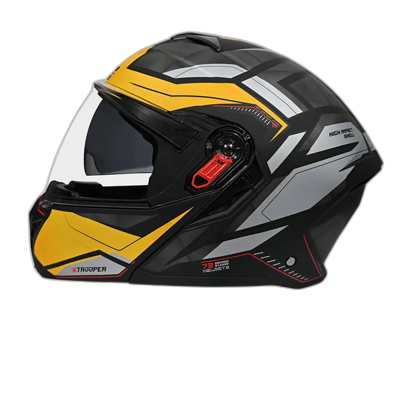 STUDDS Trooper D2 Matt Black Neon Flip Up Helmet