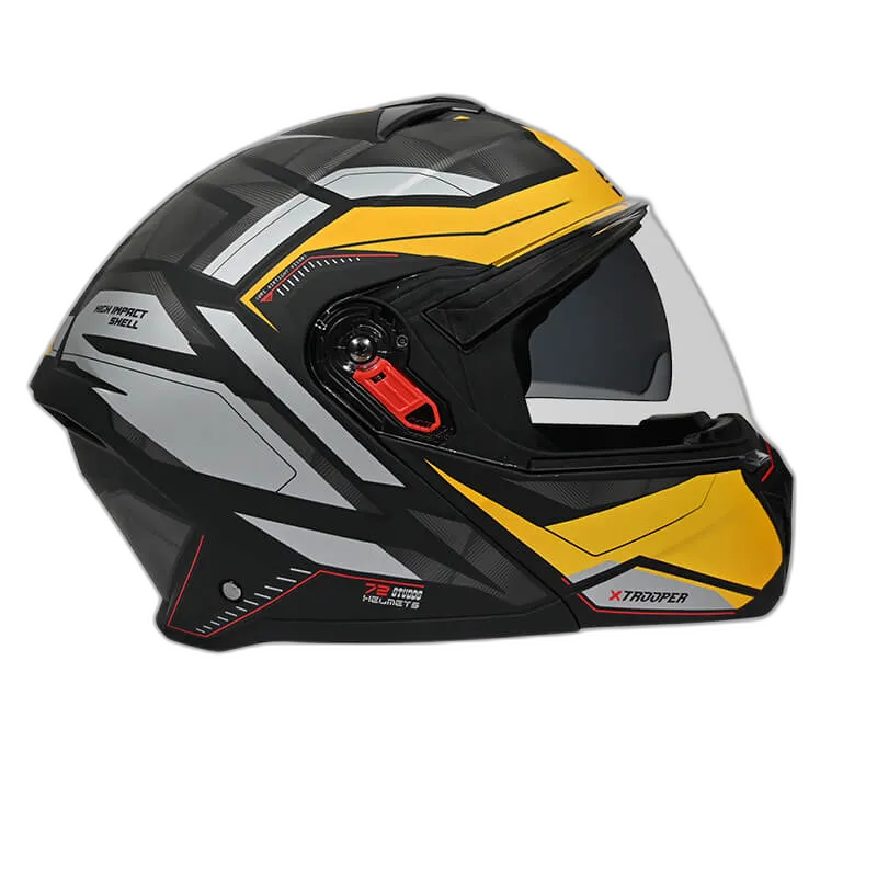 STUDDS Trooper D2 Matt Black Neon Flip Up Helmet