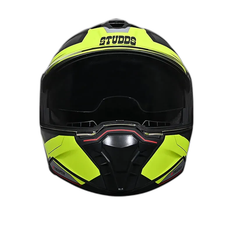 STUDDS Trooper D2 Matt N5 Yellow Flip Up Helmet