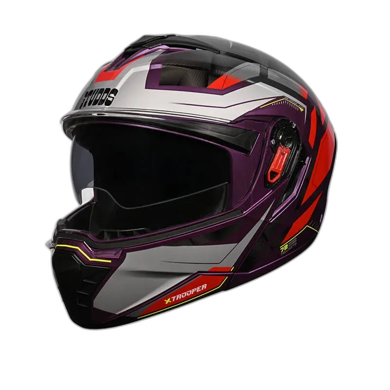 STUDDS Trooper D2 Purple N2 Flip Up Helmet