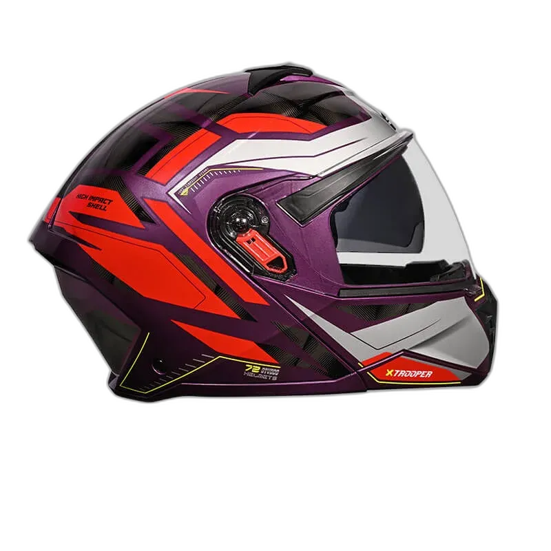STUDDS Trooper D2 Purple N2 Flip Up Helmet