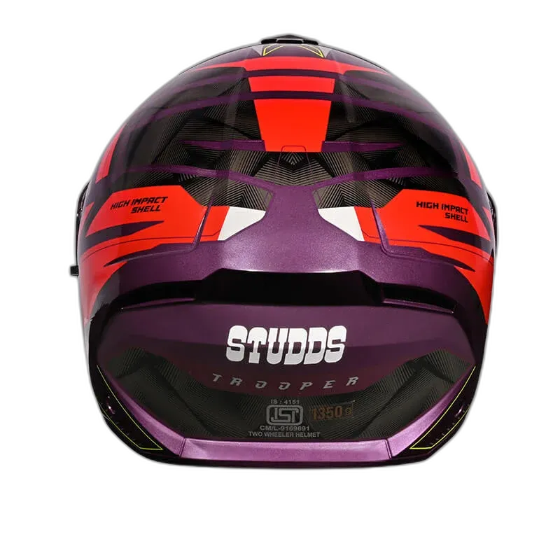 STUDDS Trooper D2 Purple N2 Flip Up Helmet