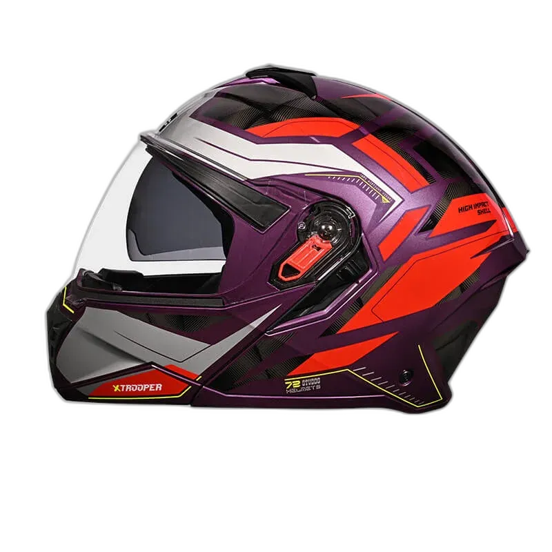 STUDDS Trooper D2 Purple N2 Flip Up Helmet