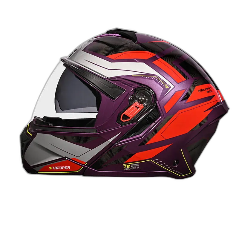 STUDDS Trooper D2 Purple N2 Flip Up Helmet