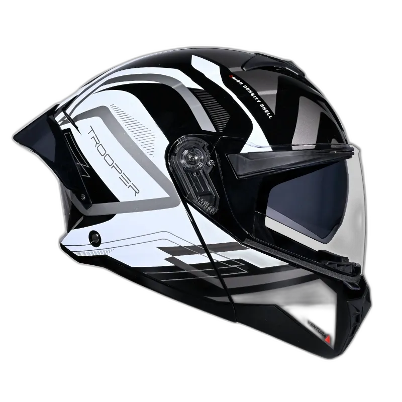 STUDDS Trooper D3 Matt Black N6 Flip Up Helmet