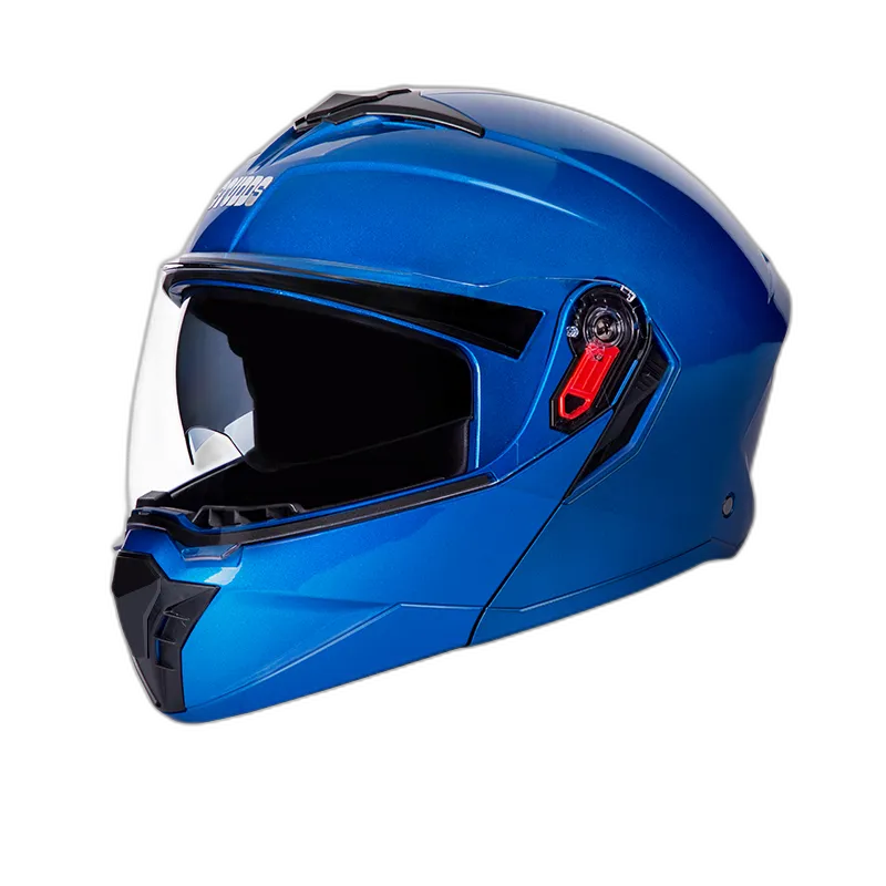 STUDDS Trooper Flame Blue Fu Flip Up Helmet