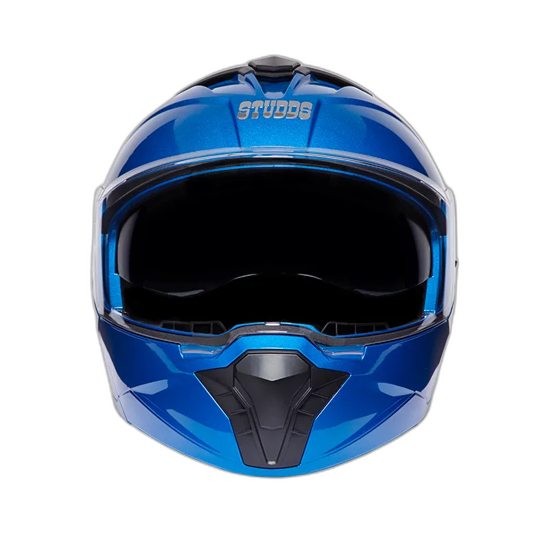 STUDDS Trooper Flame Blue Fu Flip Up Helmet