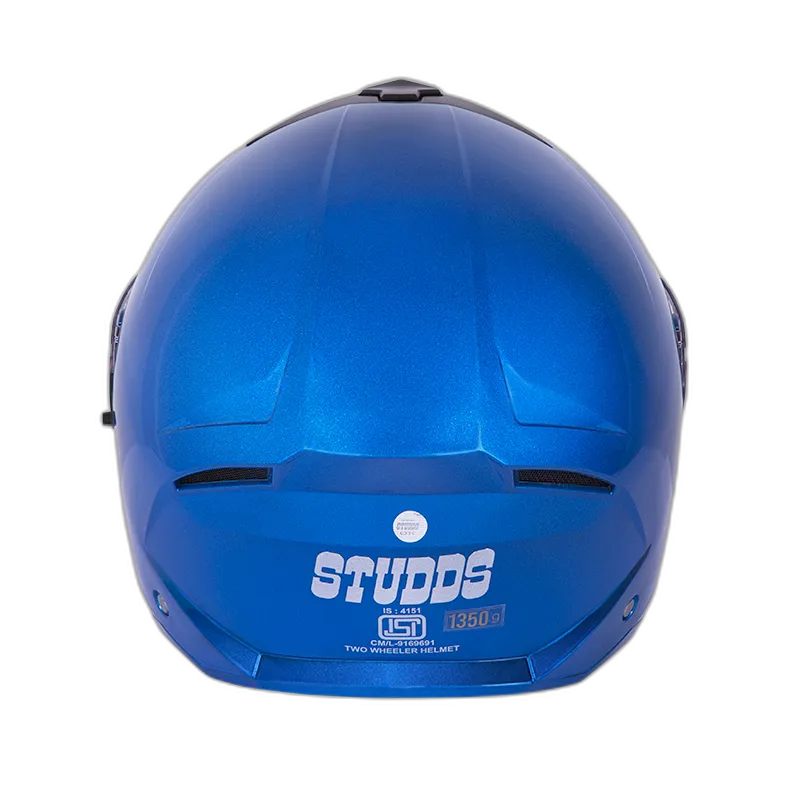 STUDDS Trooper Flame Blue Fu Flip Up Helmet
