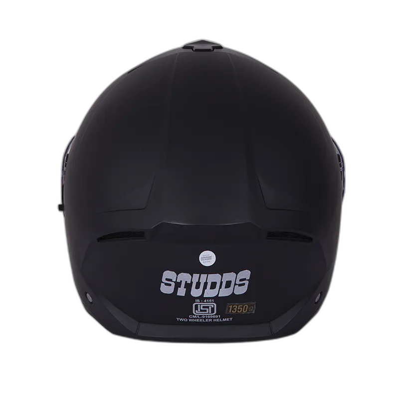 STUDDS Trooper Matt Black Fu Flip Up Helmet