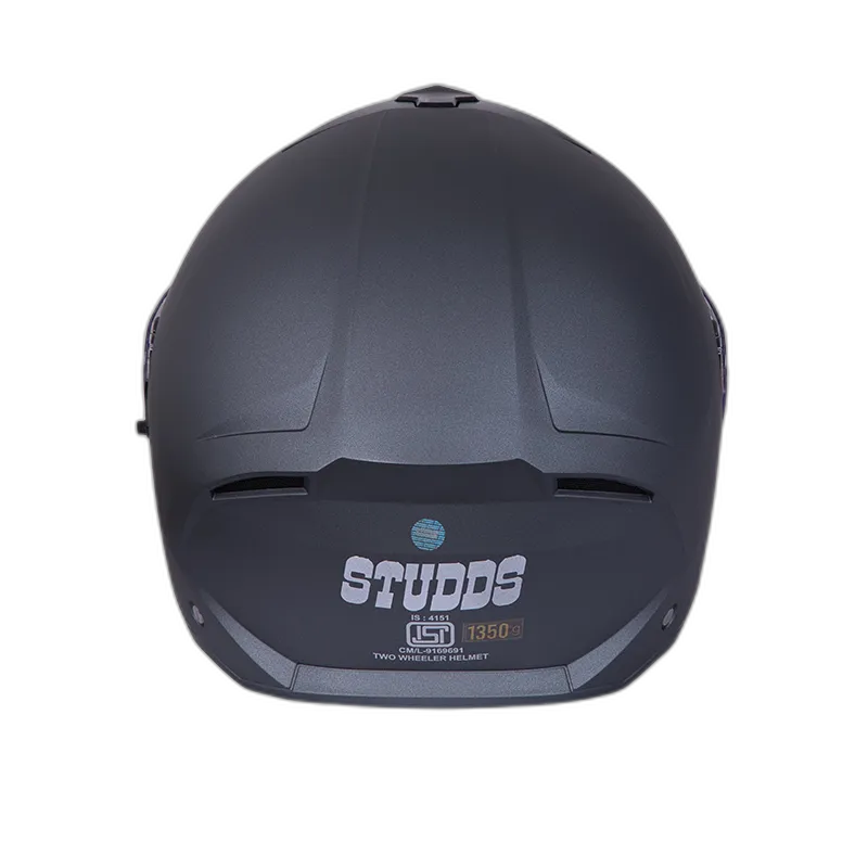STUDDS Trooper Matt Gun Grey Fu Flip Up Helmet