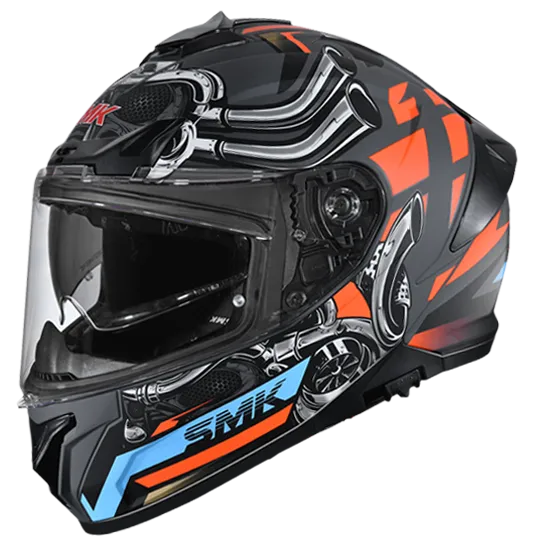 SMK Typhoon Motohead Gl Black Orange Full Face Helmet