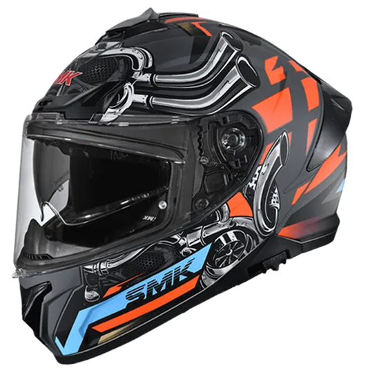 SMK Typhoon Motohead Gl Black Orange Full Face Helmet