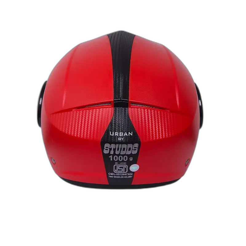 STUDDS Urban Red Black Half Face Helmet
