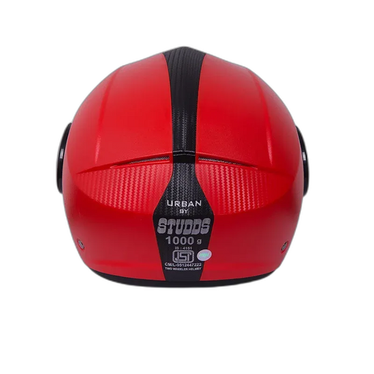 STUDDS Urban Red Black Half Face Helmet