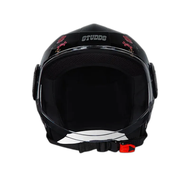 STUDDS Urban Super D2 Black Flwr Half Face Helmet
